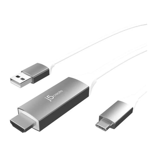 J5Create JCC154G USB-C to 4K HDMI Cable With USB Type-A 5V Pass-Through