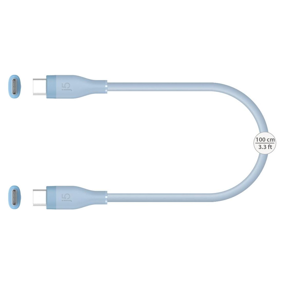 J5Create JUCX17 USB-C 60W Liquid Silicone Fast Charging Cable 1m