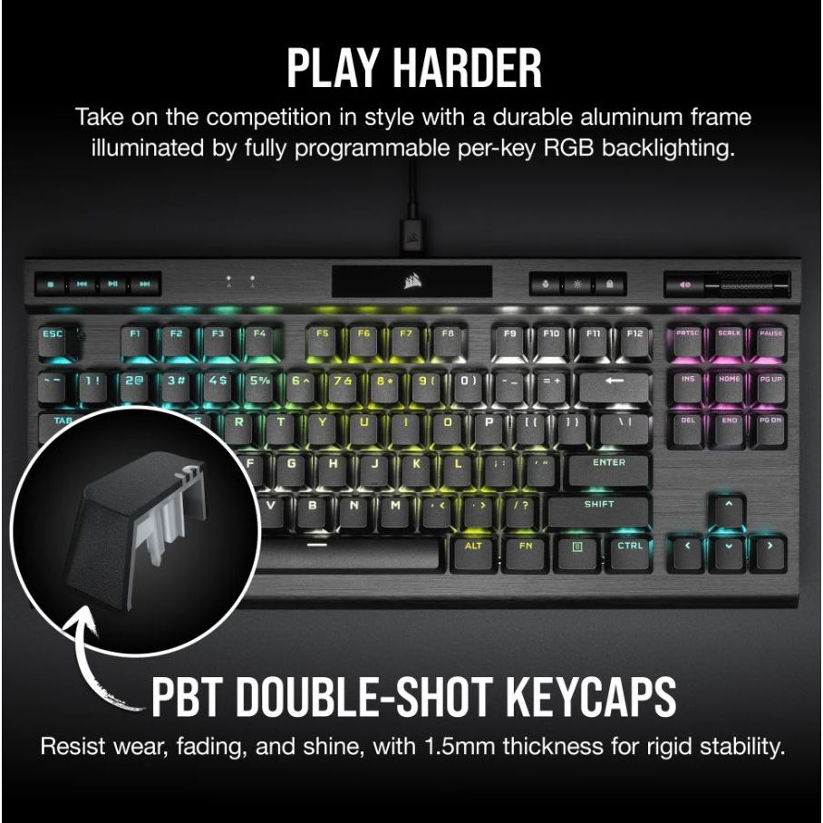 Corsair K70 RGB TKL Champion Series Mechanical Gaming Keyboard