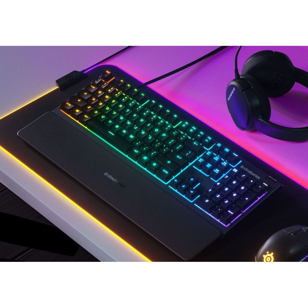 SteelSeries Apex 3 Water Resistant Whisper Quiet Gaming Keyboard