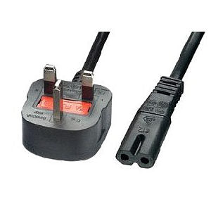 Power Cable 3 pin UK to IEC320 C7 Figure 8 50cm