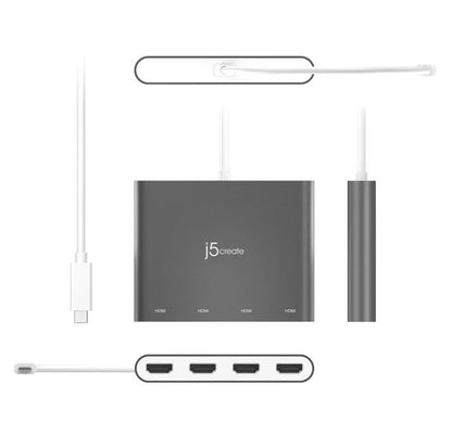 J5Create JCA366 USB-C to 4-Port HDMI Multi-Monitor Adapter