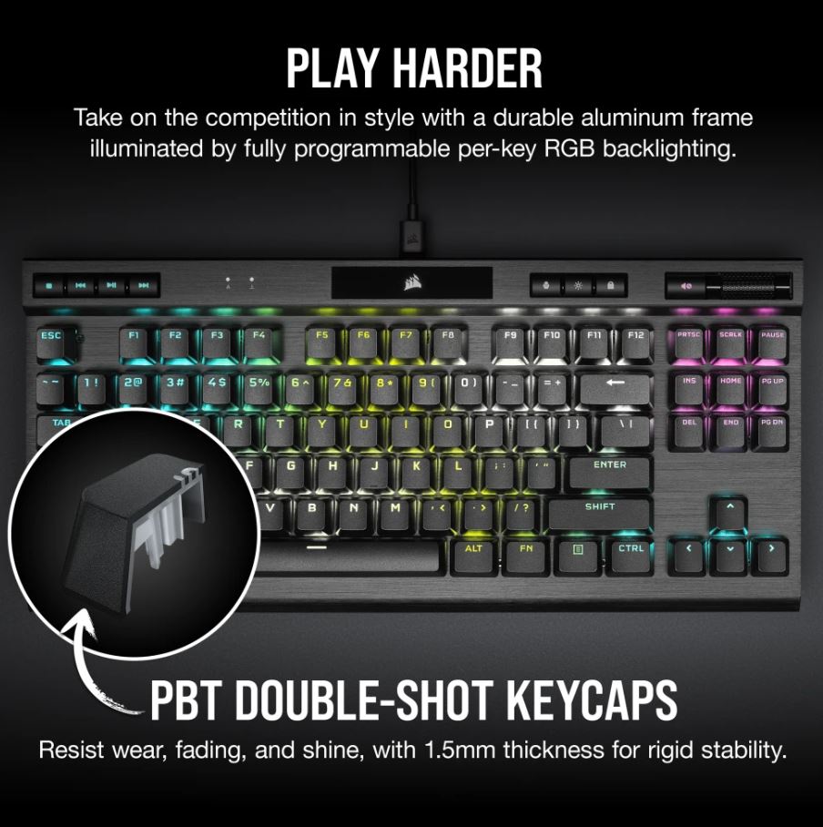 Corsair K70 RGB TKL Champion Series Mechanical Gaming Keyboard