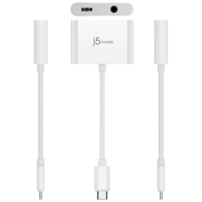 J5Create JCA122 USB-C to 3.5mm Audio Adapter with Power Delivery