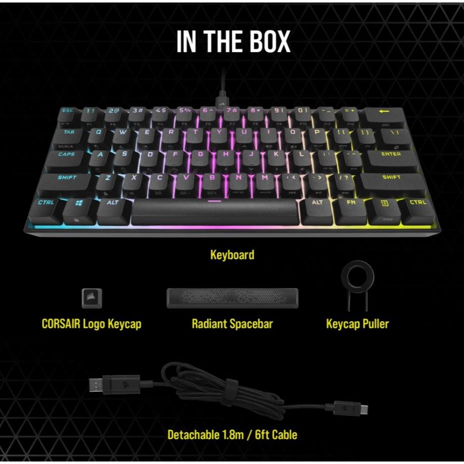 Corsair K65 RGB Mini 60% Mechanical Gaming Keyboard