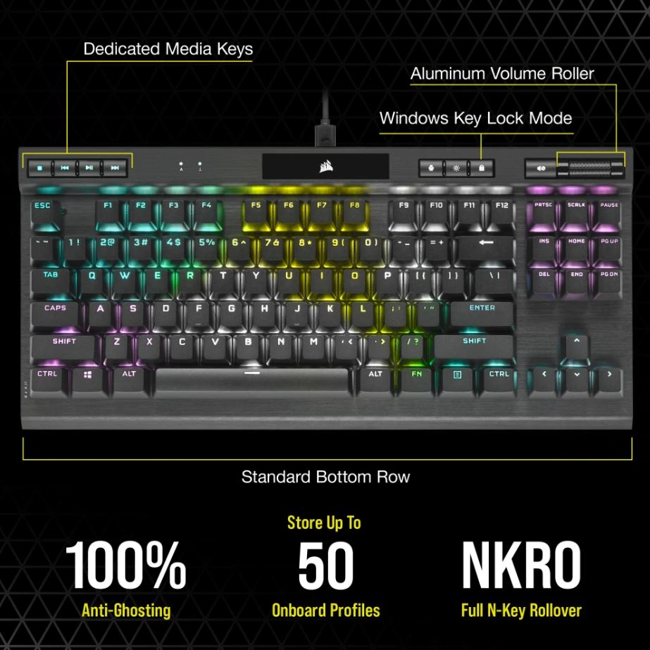 Corsair K70 RGB TKL Champion Series Mechanical Gaming Keyboard